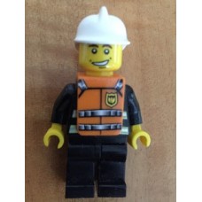 wc024s Reflective Stripes, Black Legs, White Fire Helmet